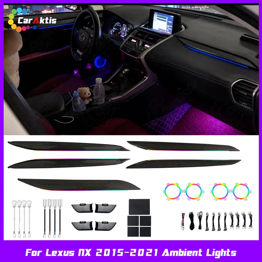 64-color smart flowing ambient lighting kit for Lexus NX 2015-2021