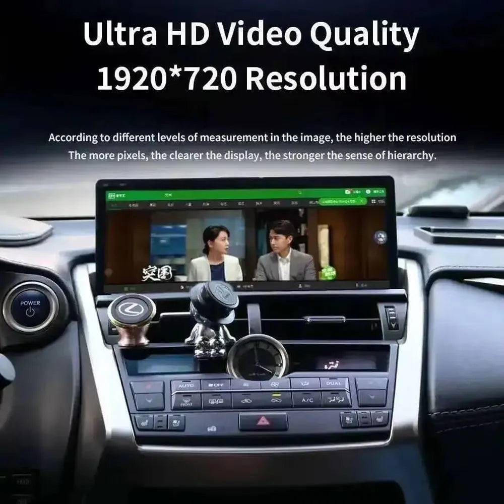 10.25-inch ultra HD 1920x720 resolution screen displaying clear video playback on Lexus NX dashboard.