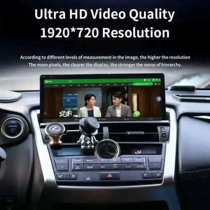 10.25-inch ultra HD 1920x720 resolution screen displaying clear video playback on Lexus NX dashboard.