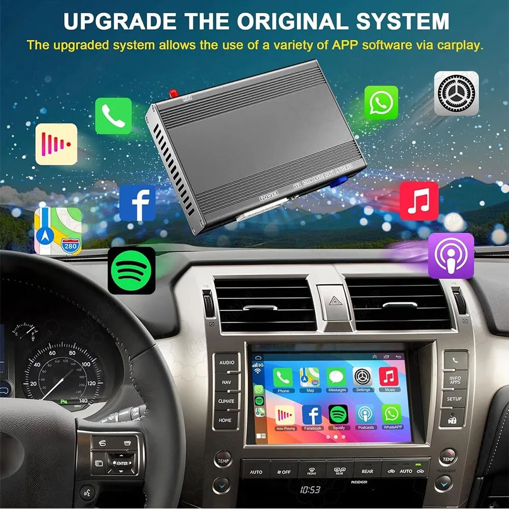 Steering wheel button control showing one-button easy switch to Apple CarPlay and Android Auto.