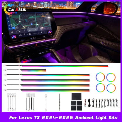 Lexus TX 2024-2026 OEM+ ambient lighting kit with hidden LED light strips