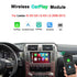 Wireless CarPlay and Android Auto module for Lexus IS, GS, GX, LS, ES, and LX models from 2006 to 2013, showing smartphone connection to the car dashboard display.