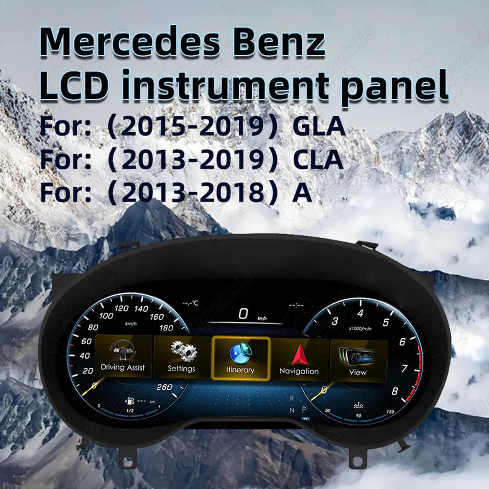 2.3 inch digital speedometer LCD instrument panel compatible with Mercedes GLA 2015-2019 CLA 2013-2019 A Class 2013-2018
