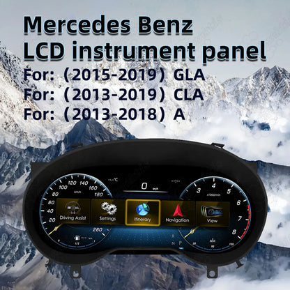 2.3 inch digital speedometer LCD instrument panel compatible with Mercedes GLA 2015-2019 CLA 2013-2019 A Class 2013-2018