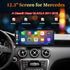 12.3-inch Android head unit touchscreen upgraded in Mercedes-Benz A-Class, B-Class, GLA, CLA dashboard featuring Wireless CarPlay and Android Auto.