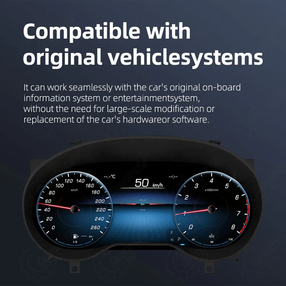 12.3 inch digital cluster speedometer seamless compatibility with original Mercedes Benz vehicle systems and functions