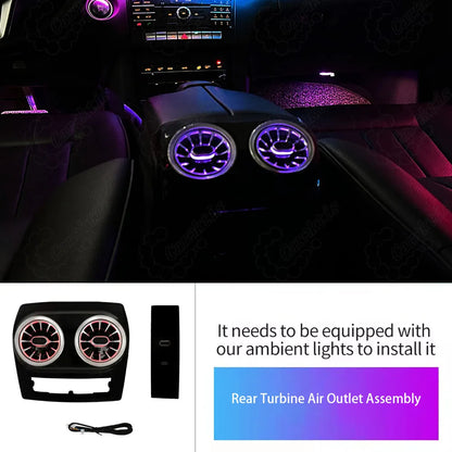 Optional rear turbine-style air vent assembly for Mercedes-Benz E-Class W212, featuring an upgraded interior design.