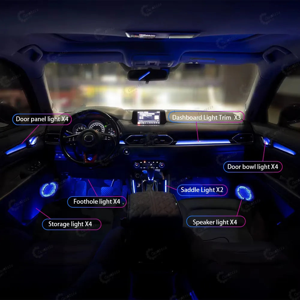 CarAktis Symphony Interior Ambient Lighting for Mazda CX-5 2016-2025 | Custom LED App Control Acrylic Light Strips