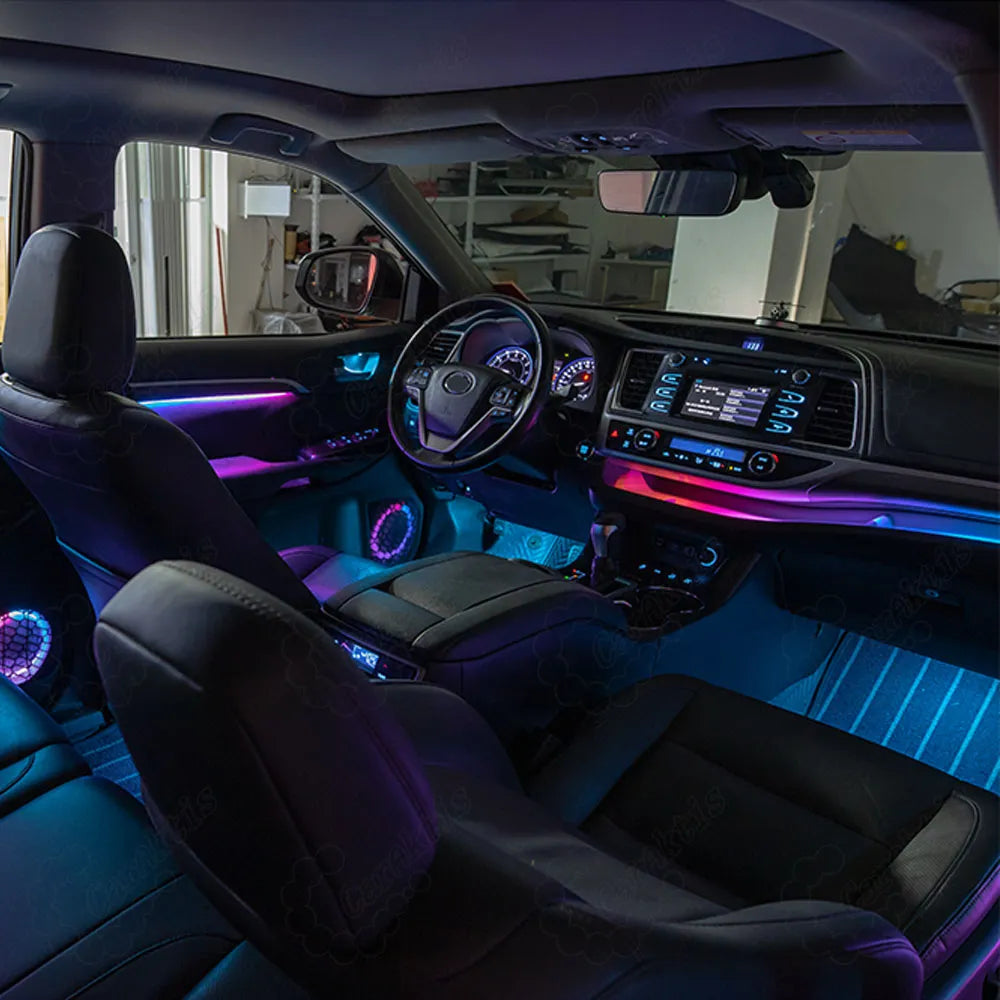 CarAkits Refit LED Ambient Light For Toyota Highlander 2015-2021 Dynamic Magic Color Interior Decoration