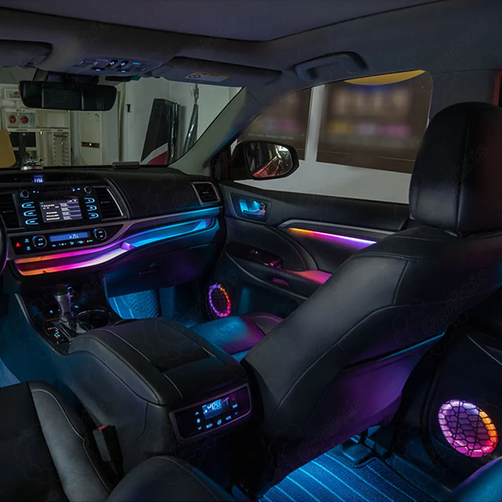 CarAkits Refit LED Ambient Light For Toyota Highlander 2015-2021 Dynamic Magic Color Interior Decoration