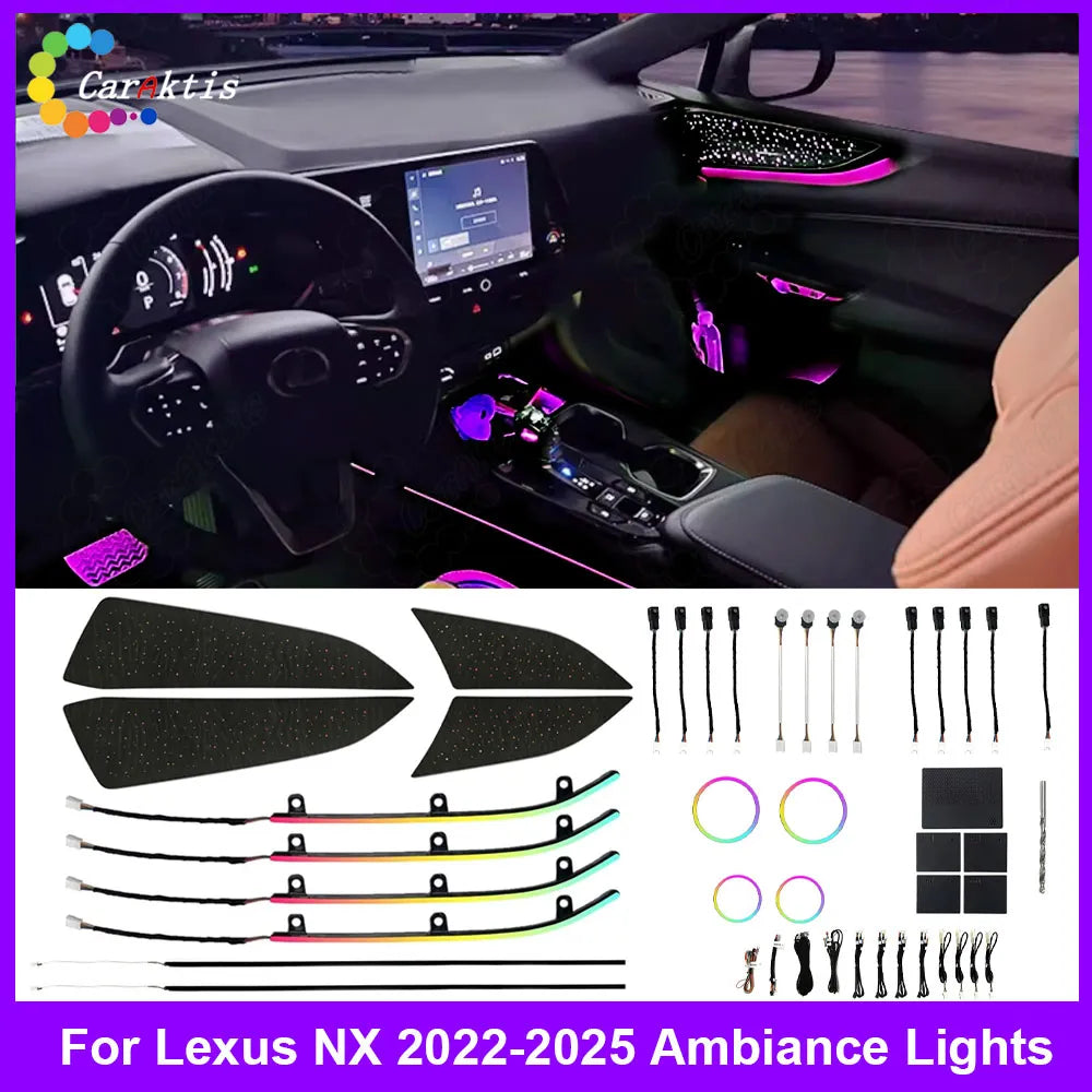 CarAkits Dynamic Light and Shadow Ambinet Light for Lexus NX NX260 NX350h NX400h 2022 - 2025 Automotive Interior Decoration