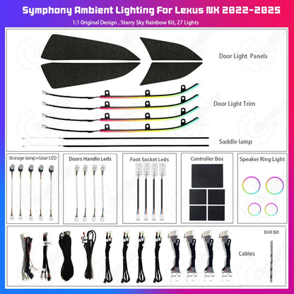 CarAkits Dynamic Light and Shadow Ambinet Light for Lexus NX NX260 NX350h NX400h 2022 - 2025 Automotive Interior Decoration