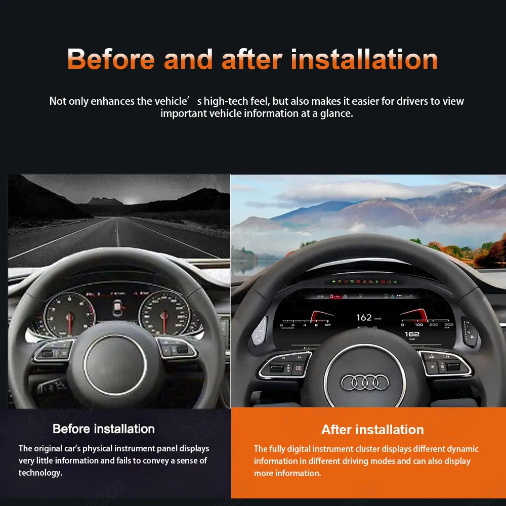 CarAktis 12.3" Digital Instrument Cluster for 2013-2018 Audi A6 &amp; A7 | OEM-Style Virtual Cockpit Upgrade