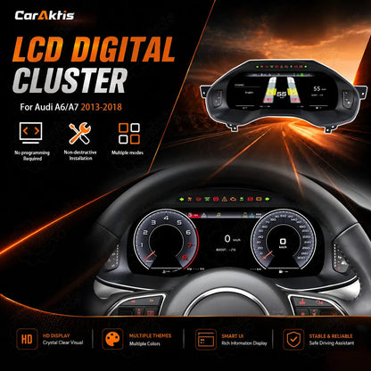 CarAktis 12.3" Digital Instrument Cluster for 2013-2018 Audi A6 &amp; A7 | OEM-Style Virtual Cockpit Upgrade