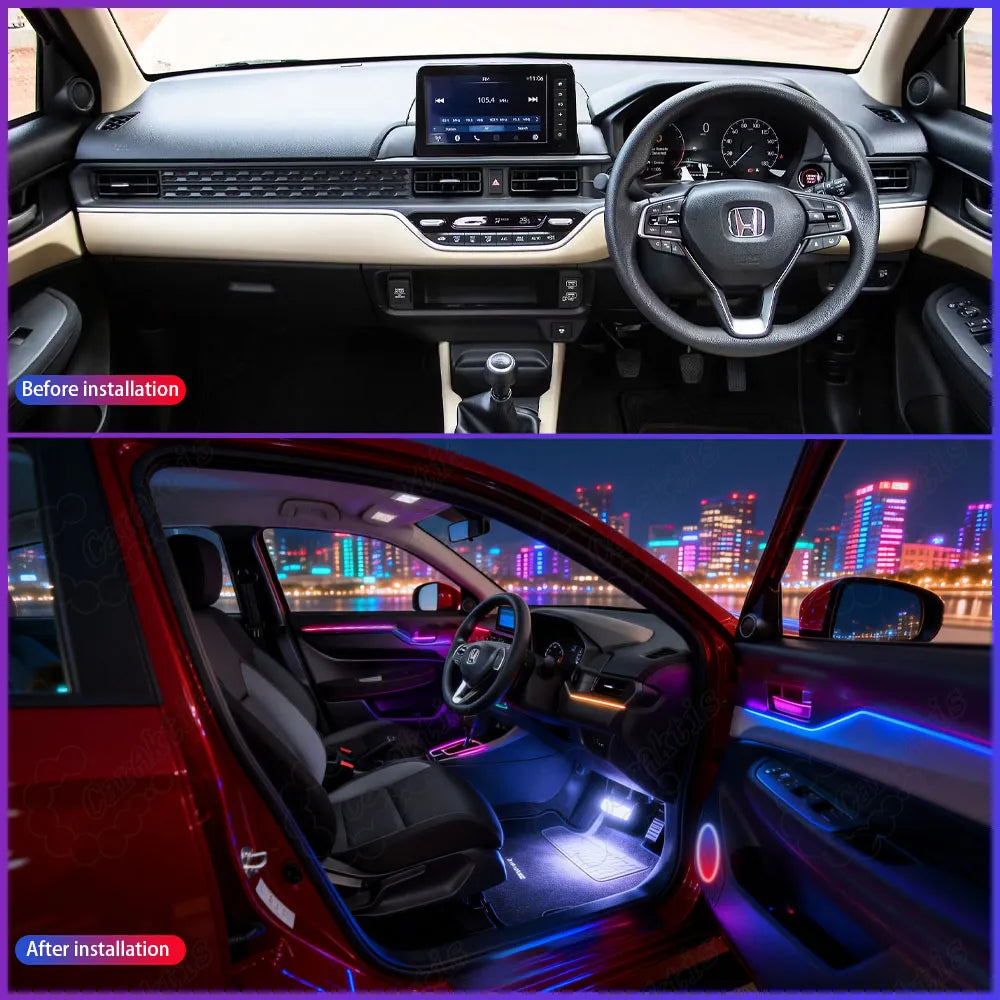 Honda amaze (2024-2026) 64-Color Symphony Dynamic LED Ambient Light Kit RHD