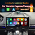 12.3 inch Android car radio multimedia player installed in Porsche Cayenne dashboard, supporting wireless CarPlay and Android Auto.