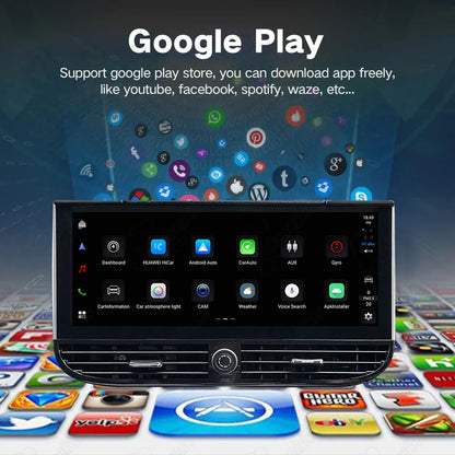 A 12.3-inch Android multimedia player designed specifically for the Porsche Panamera, supporting the execution of various applications downloaded from the Google Play Store.