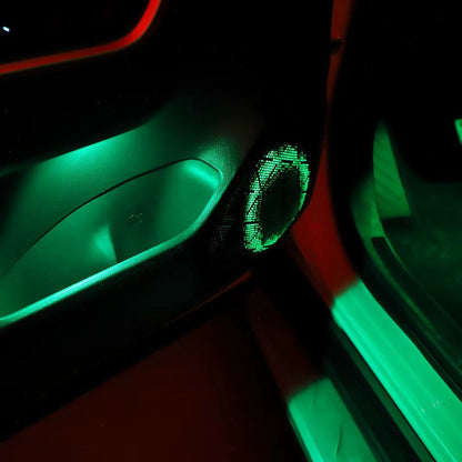 Ambient light speaker ring installed in Toyota RAV4 door speaker