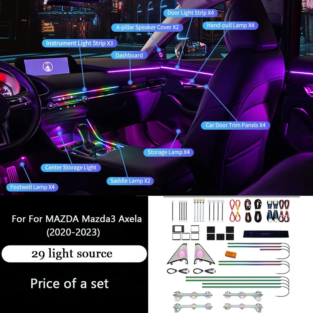CarAktis LED Ambient Light For MAZDA3 Axela 2020-2023 Dynamic Automotive Interior Decoration 64 Colors