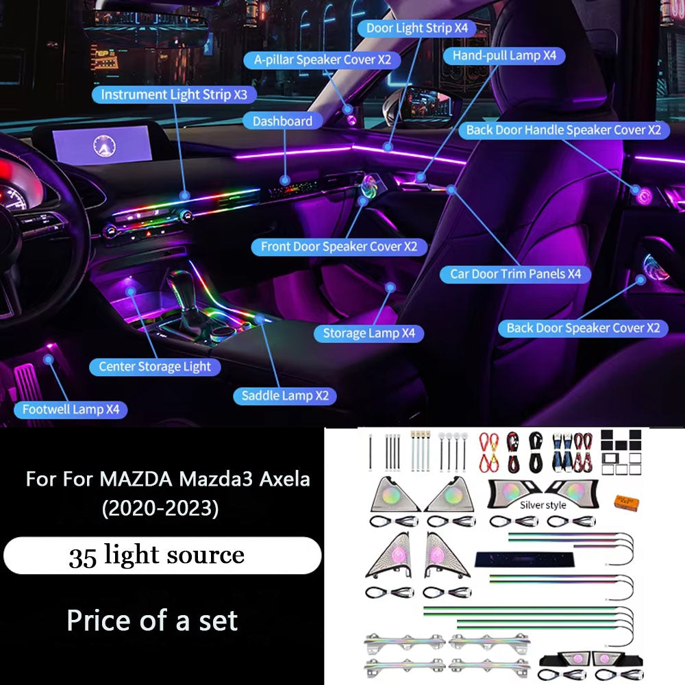 CarAktis LED Ambient Light For MAZDA3 Axela 2020-2023 Dynamic Automotive Interior Decoration 64 Colors