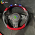 Custom Red Carbon Fiber Steering Wheel for Subaru WRX/STI with LED Performance Display and Shift Lights
