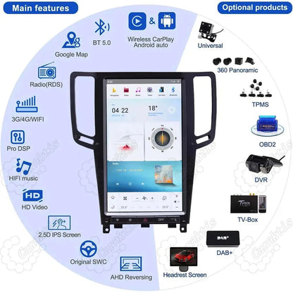 Key features overview and optional accessories for Tesla style vertical Android multimedia unit