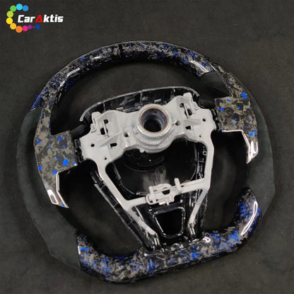 The back view of the Toyota Corolla custom steering wheel showing the precise OEM fitment.