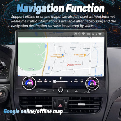 16.8 inch big screen car stereo for Lexus GX470 and Prado 120 showing Google online and offline navigation maps.