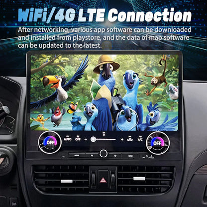 Large 16.8 inch Android car radio for Lexus GX470 and Toyota Prado 120 with WiFi and 4G LTE connection for app streaming.