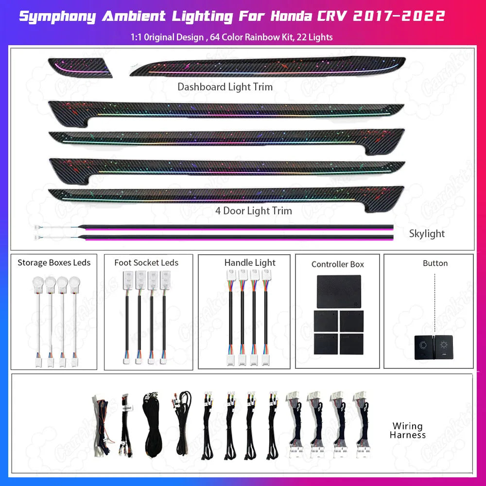 Starry Sky ambient light interior trim kit for 2019–2025 Toyota RAV4 and Venza