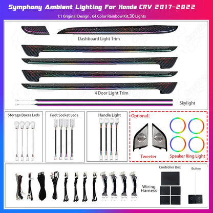 Starry Sky ambient light kit for Toyota RAV4 and Venza with optional illuminated speaker rings