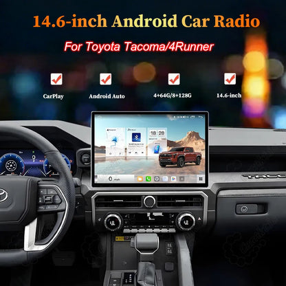 14.6-inch Android car radio stereo for Toyota Tacoma and 4Runner with CarPlay and Android Auto