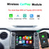 Wireless CarPlay and Android Auto module upgrade for Toyota 2014-2019 models with Touch2 or Entune 2.0 system, supporting AirPlay, Autolink, and HD display.