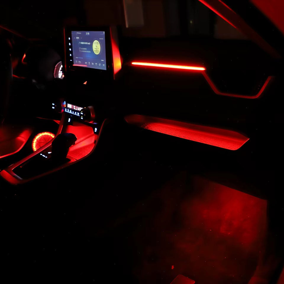 Toyota Venza dashboard ambient lighting with smooth LED strip integration
