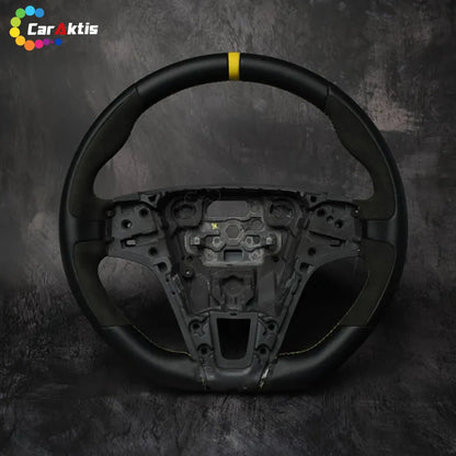 Sports steering wheel for Volvo V40 S80 V70 with Alcantara suede grips and a yellow 12 o&