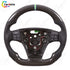 Volvo S40 / V50 Carbon Fiber Steering Wheel, featuring perforated genuine leather side grips.