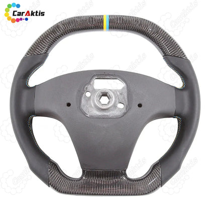 Rear view of the Volvo S40 V50 carbon fiber steering wheel showing the high-quality casting and mounting point.