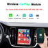 Wireless CarPlay and Android Auto retrofit module kit for Volvo XC90 XC60 XC40 S90 S60 V90 V60 dashboard display.