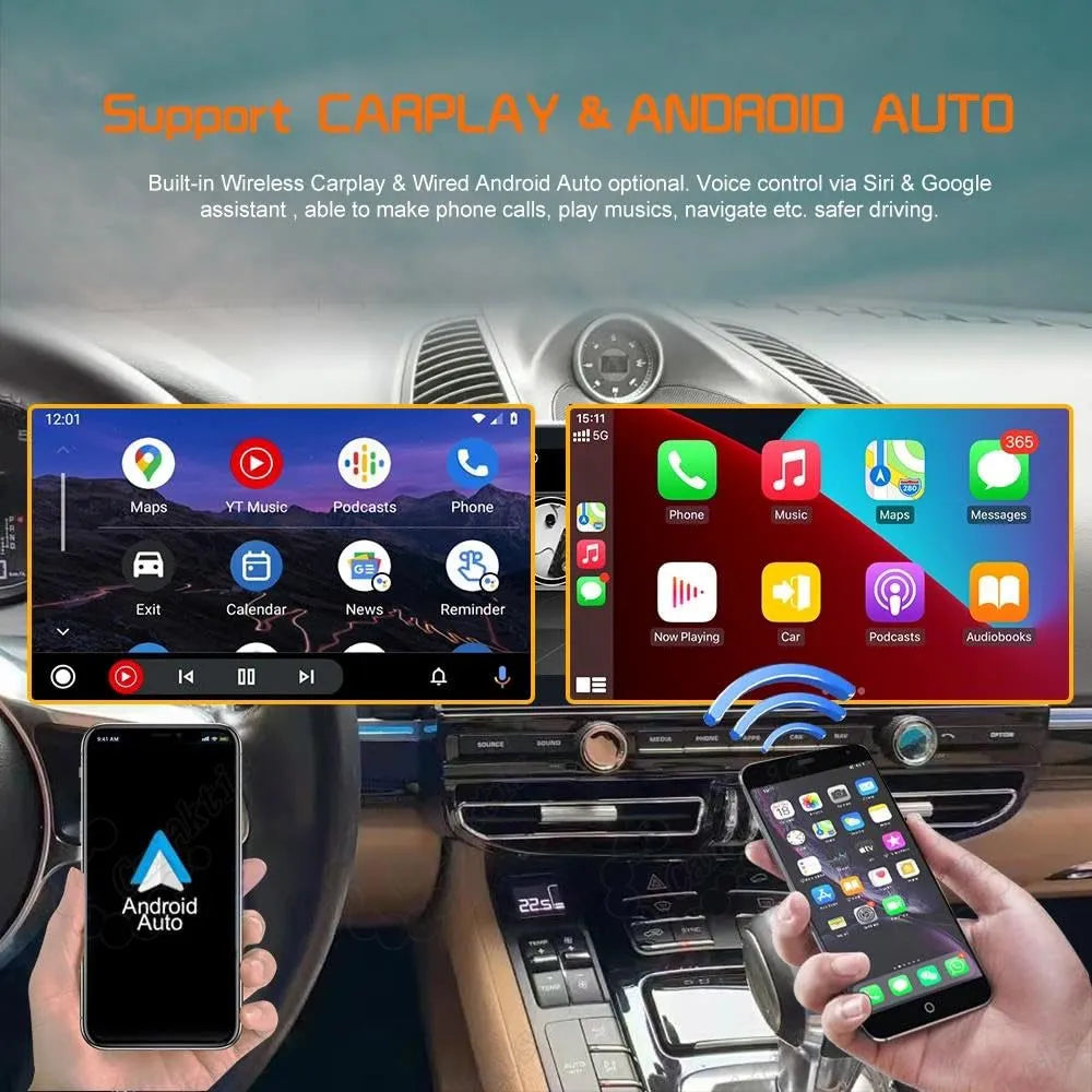 Supports Wireless Apple CarPlay and Android Auto with smartphone integration for Nissan Patrol Y62