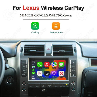 Wireless CarPlay module for 2013-2021 Lexus GX460, LX570, and Land Cruiser LC200 original screen upgrade.