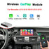 Premium wireless Apple CarPlay and Android Auto retrofit module for Mercedes Benz B-Class W246 2011-2015, featuring AirPlay and Autolink smartphone screen mirroring.