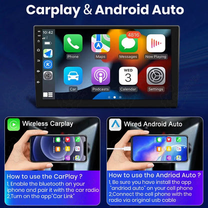 Guide showing wireless Apple CarPlay and wired Android Auto connection with smartphone for Honda Civic
